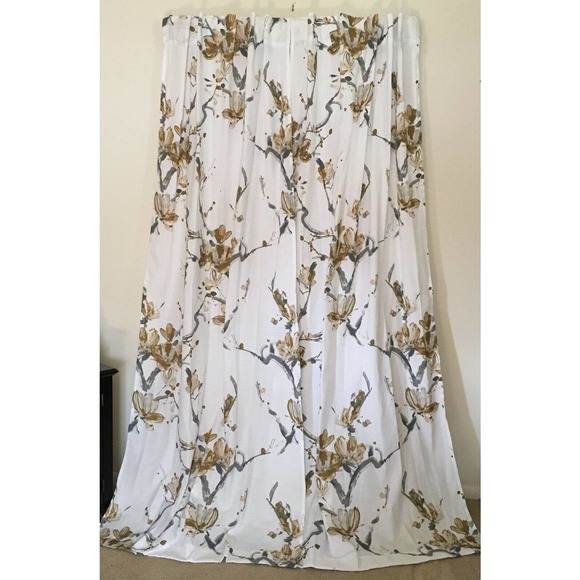 Grayson Linens Accents Grayson Linens Gold Gray Branch Floral White